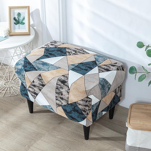 Geometric Wing Chair Cover Stretch Spandex Armchair Covers Nordic Removable Sofa Slipcovers With Seat Cushion