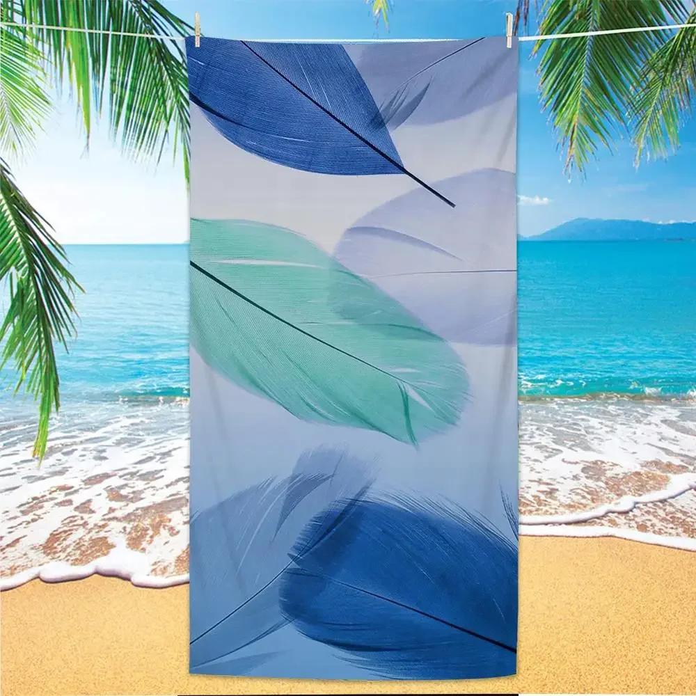 Sand Free Quick-dry Microfiber Bath Towels Tropical Plants Printed Beach Towel Portable Swimming Towels Blanket Beach Cover Up