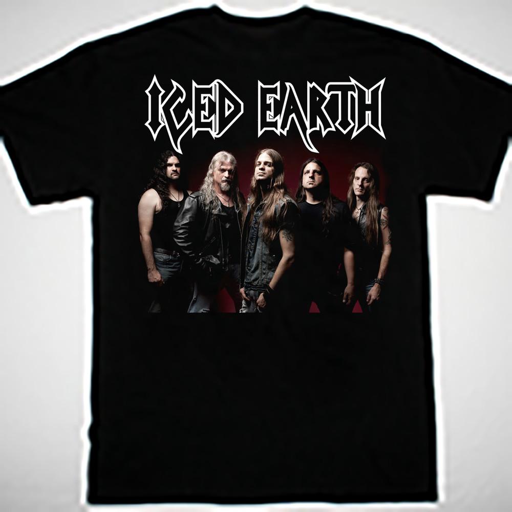 Iced Earth Band Poster T-shirt Black Short Sleeve All Size - Free Shipping