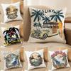 American Classic Beach Style Cushion Cover Silky Elegant Comfort Sofa Bed Invisible Zipper Beach Pillowcase