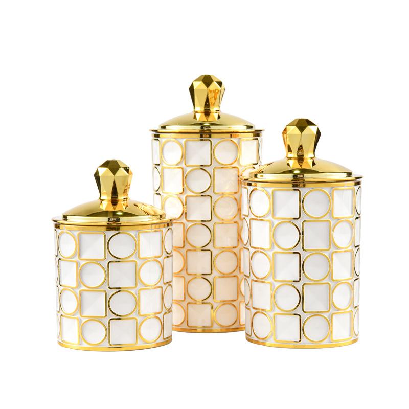 Luxusgläser Goldgläser Gold Luftdichte Acrylgläser / Luxus Gold List Gläser Lebensmittel Vorratsgläser