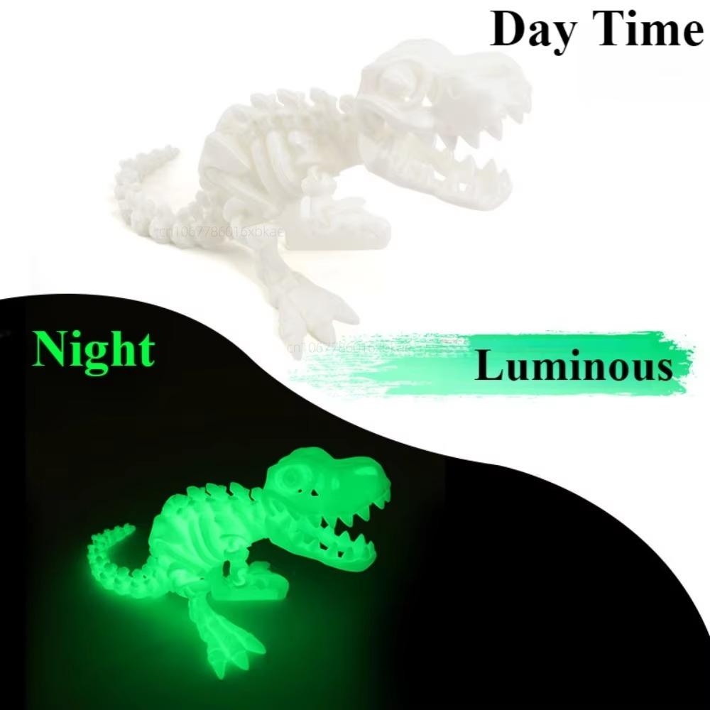 Leuchtende Spielzeuge 3D-gedrucktes Tier Leuchtet im Dunkeln Drache Schlange Katzen Drehbar Gelenkig Tyrannosaurus Rex Heimdekoration Kindergeschenk