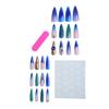 1 Set 3D Press On Nails Easy Removal Almond French Tip Stick-on Fake Nails Full Cover Glue On False Nails Women DIY Manicure Supplies