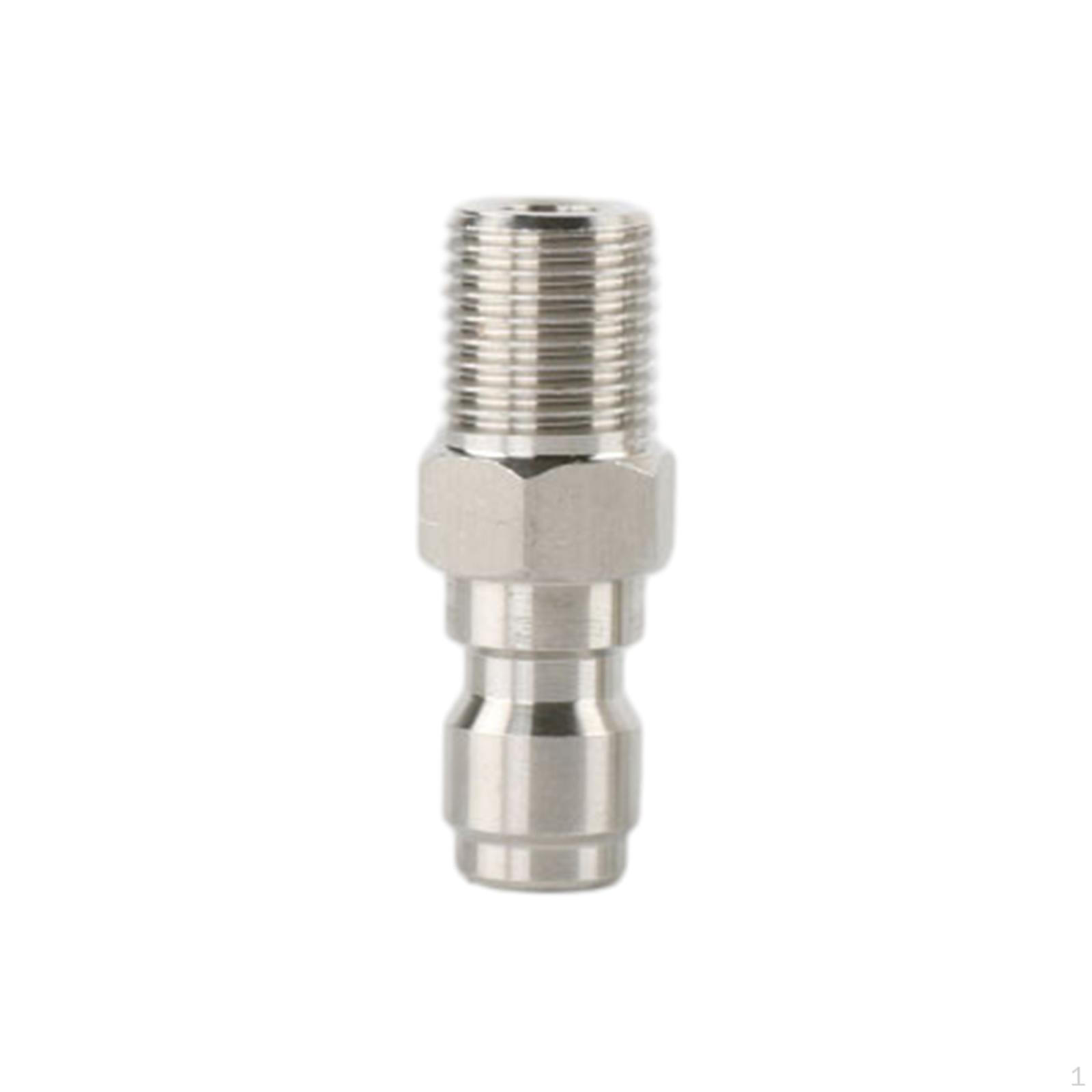 

Pressure Washer Adapter 1/4 Thread Male Stainless Steel Heavy Duty Universal Coupler 5000 PSI for