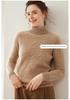 Women's Three-Ply Thick Cashmere High-Neck Pullover Sweater - Warm Knitted Base Layer
