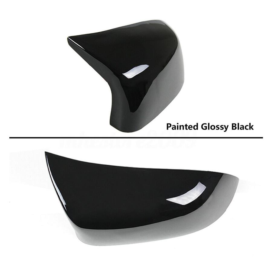2x Glossy Black Rear View Side Mirror Cover Cap For BMW F15 F16 X5 X6 2014-2018