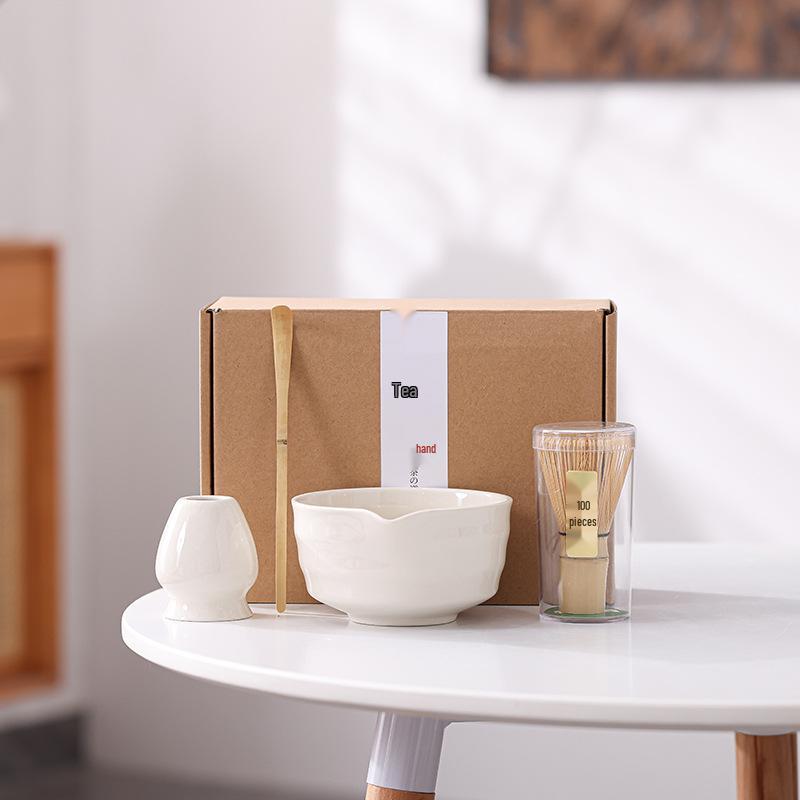 

100-Tine Matcha Whisk Set: Bowl, Frothing Tool, Stand, and Song Dynasty Tea Ceremony Essentials