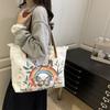 2025 New National Style Cute Handbag Fashion Casual Tote Bag Large Empty Embroidery Printed Shoulder Bag