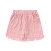 Girls Denim Shorts with Fringe Vest Bohemian Outfit Pink