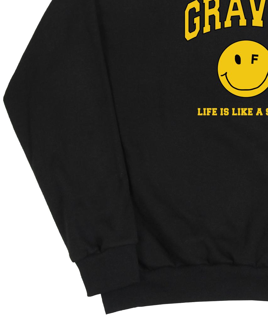 GRAVER [Unisex] Arch Logo Life Dot Smile Sweatshirt_Black