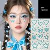Concert Face Stickers: Five-Pointed Star, Blue Heart, Bowknot, Glue-Free Rhinestones for Makeup