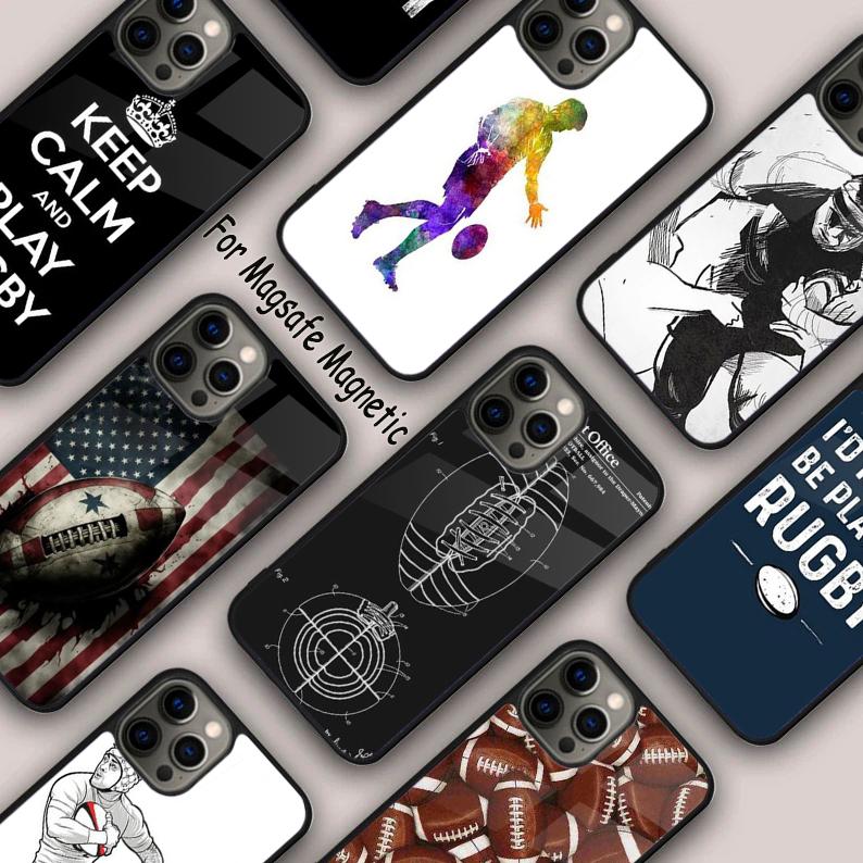 Rugby Football Sport Magnetic Phone Case For APPLE iPhone 17 Air 16 14 13 12 Pro Max 15 Plus Wireless Charge With MagSafe Cover