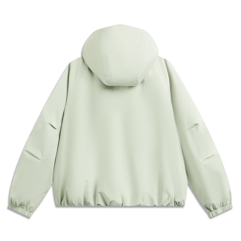 Li Ning Outdoor CF Shell Solid Color Water-Resistant Urban Outdoor Protective Jacket Women Jackets White Green AFDW210-2