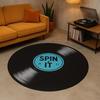Retro Vinyl Record Rug Machine Washable Floor Mat for Music Lovers Bedroom Living Room Hallway Porch Decor