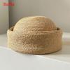 Fashion Designer Handmade 100% Nature Raffia Dome Medicine Box Cap Women's New Summer High-quality Sun Hat Church Elegant Hats