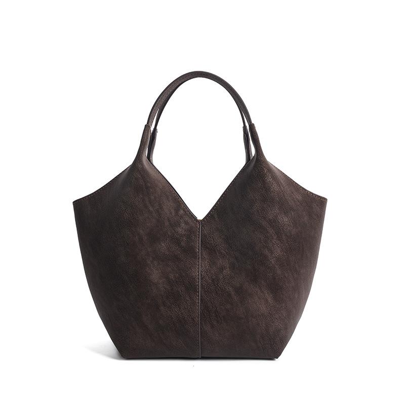 Vintage Suede Large Capacity Tote Bag, Fashionable, Trendy, Casual, Versatile Commuting Handbag
