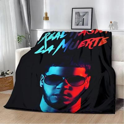 Anuel AA Rapper Bedruckte Decke, Picknickdecken, warme Decke, weiche und bequeme Decke, für Zuhause, Reisen, Geburtstagsgeschenk