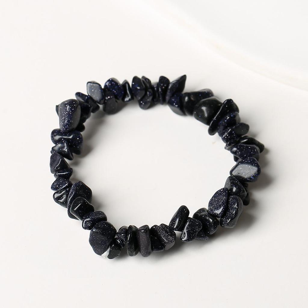 Elastisches Armband mit natürlichem Citrin-Chip: Unregelmäßige Rohsteinperlen in einem frischen, vielseitigen Stil