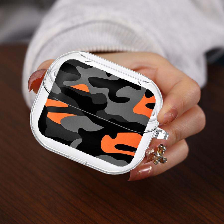 

Clear Earphone Cases Cover With Hook Case For Samsung Galaxy Buds Live 2 3 FE 3Pro 4Pro 2Pro 4 Pro Camouflage Pattern Buds 3 FE