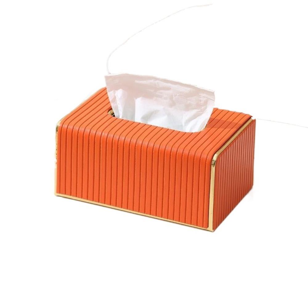 PU Leather Tissue Box Soft Tissue Case Creative Paper Towel Container  for Living Room