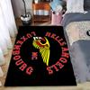 Red Text and Winged Skull Design Suitable As a Non-slip Mat for the Living Room or Bedroom Sofa