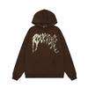 Mens Oversized Hoodie With Embroidered Skull Spine Design Streetwear Casual Pullover Cotton Blend Loose Fit