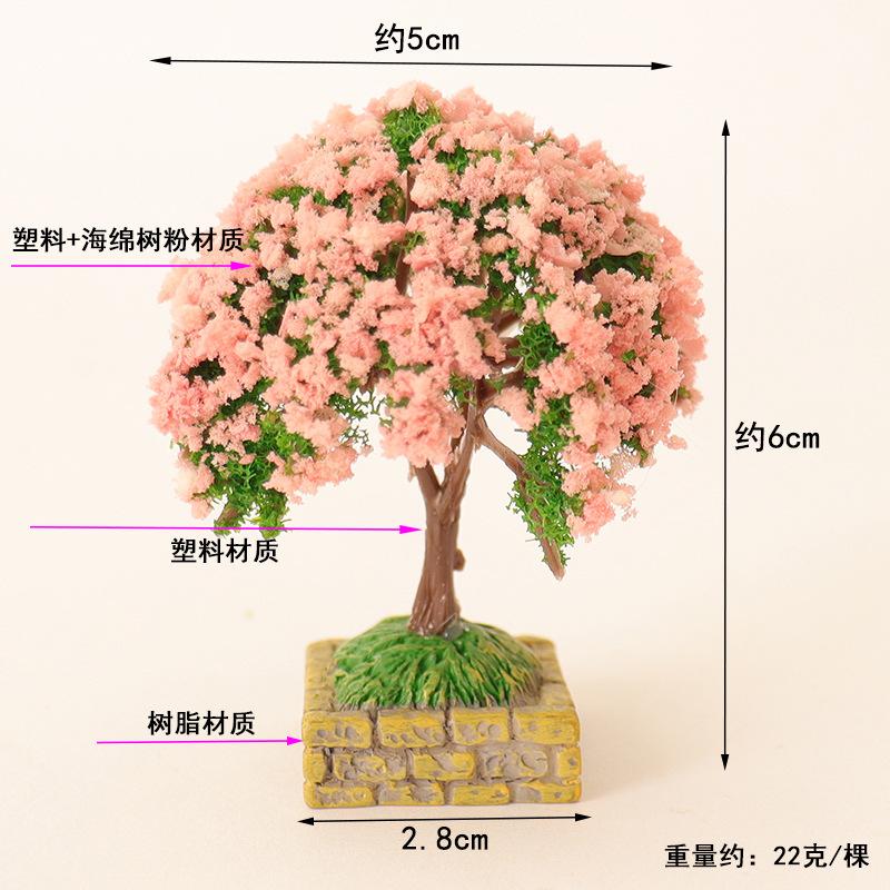 Doll House Mini Garden Simulation Cherry Blossom Willow Tree Landscaping Plant Ornaments Micro Landscape Sand Table Scene Prop Model 1Pcs