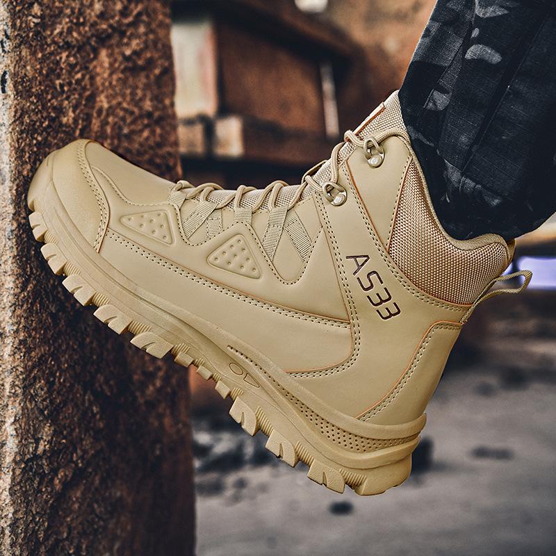 New large size military boots men's high-top military training boots outdoor hiking shoes desert tooling tactical boots