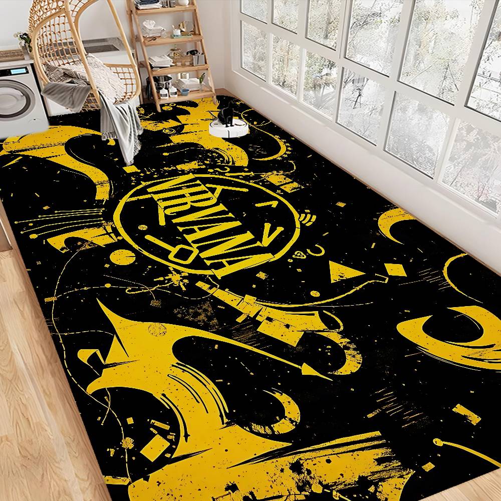 Popular Band N-nirvana-A Floor Mat Retro Multiple Choice Living Room Kitchen Rug Non-Slip Modern Home Decor