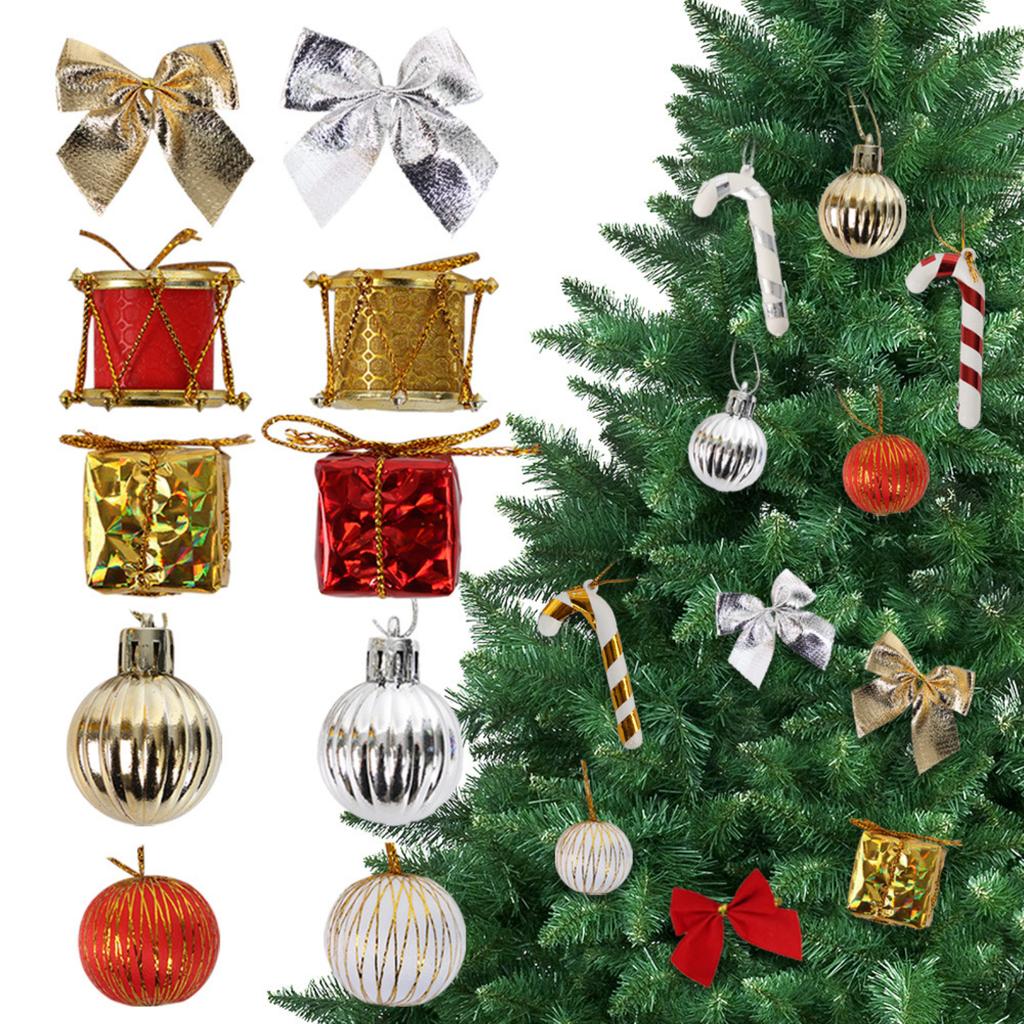 2PCChristmas Decoration Ornaments Set Christmas Tree Decoration Arrangement Plastic Candy Gift Box Christmas Ball Bow