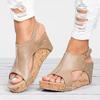 Spring and Summer New Rivet Wedge Heel Fish Mouth Sandals Women's Large Size Waterproof Table Hollow High Heel Women's Sandals