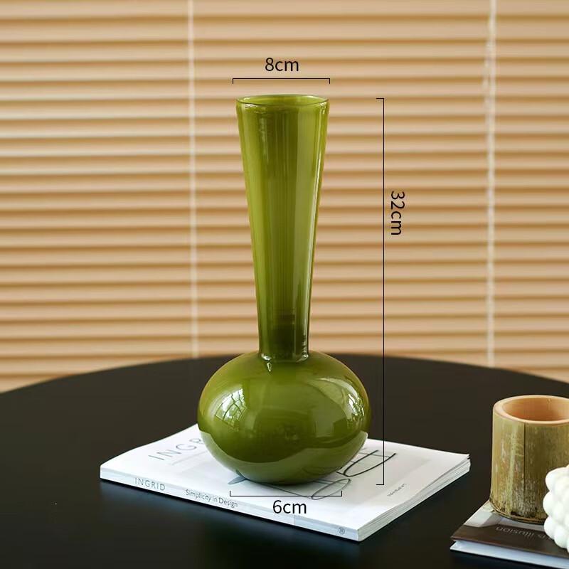 French Vintage High-End Glass Floral Vase