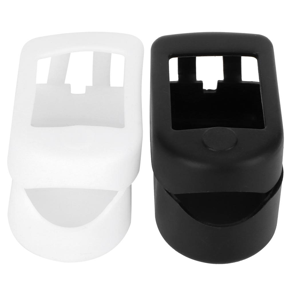 2Pcs Oximeter Cover Portable Silicone Fingertip Pulse Monitor Protector for Travel Home(Black White
