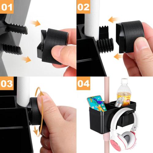 Koolehaoda Microphone Stand Tray with Cup Holder, Headphone Hanger, Music Stand, Light Stand, Music Tripod, Live Streaming, Karaoke, Recording, Microp