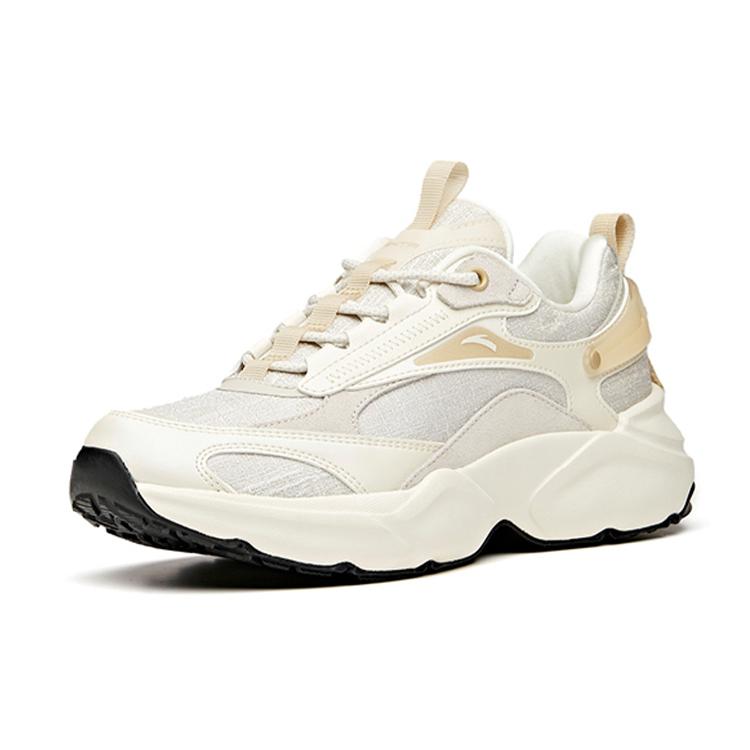 New Anta Cushioning Anti-Slip Wear-Resistant Breathability Low-Top Sports Casual Shoes Women's Light Beige 922118881-1