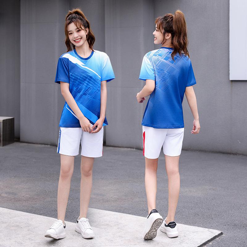 Unisex Badminton & Table Tennis Summer Sports Set - Short Sleeve Jersey & Competition Training Uniform
