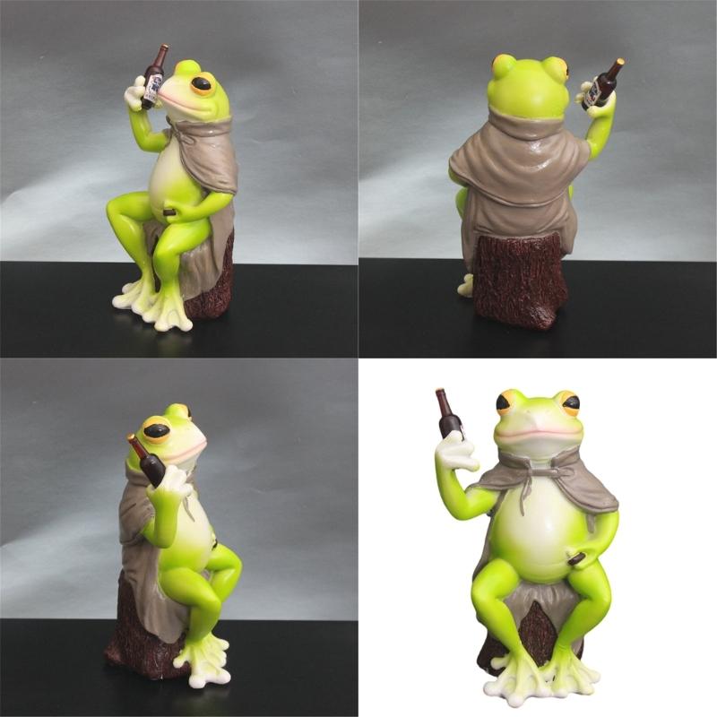 Handcrafted Frogs Statue Weather Resistant Resins Figurine For Yard Decoration Indoor and Outdoor Home Decors Ornament