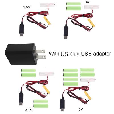 AA AAA Battery Eliminator US Plug Power Supply Adapter Can Replace 1.5V 3V 4.5V 6V AA Battery for Electric Clock Walkie