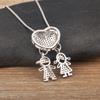AIBEF Trendy Boy/Girl Pendant Necklaces Women  Charm Cute Chain Choker Heart Family Jewelry Son/Daughter Birthday Gifts