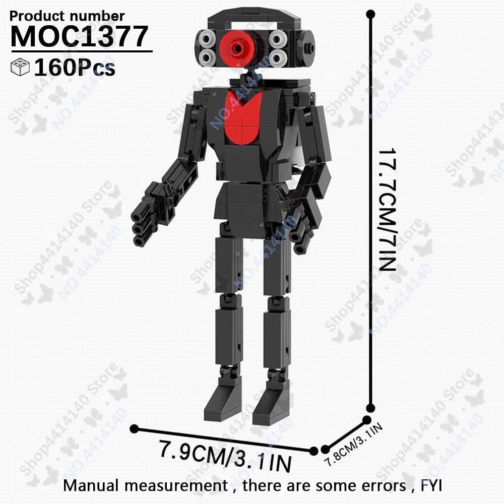 MOOXI Animeserie Skibidi Toalett Figurer Monitorfolk Lydmann Byggeklosser Modell MOC Kloss DIY Montessori Leke Barnegaver