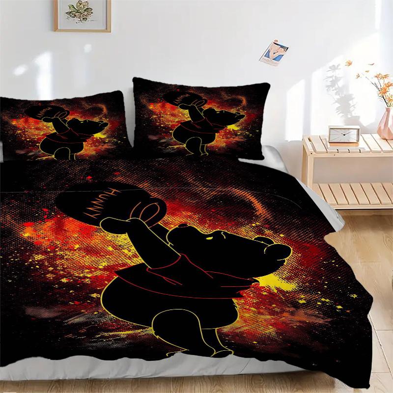 3pcs Winnie the Pooh Hug Me Printed Bedding Set, Soft and Comfortable Quilt Cover for Bedroom S100