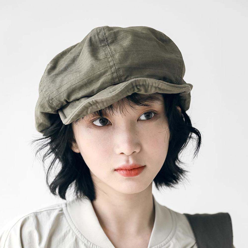 Beret Retro Cloud Hat Women's Face Show Small Artistic Painter Hat Versatile Simple Vintage Short Eaves