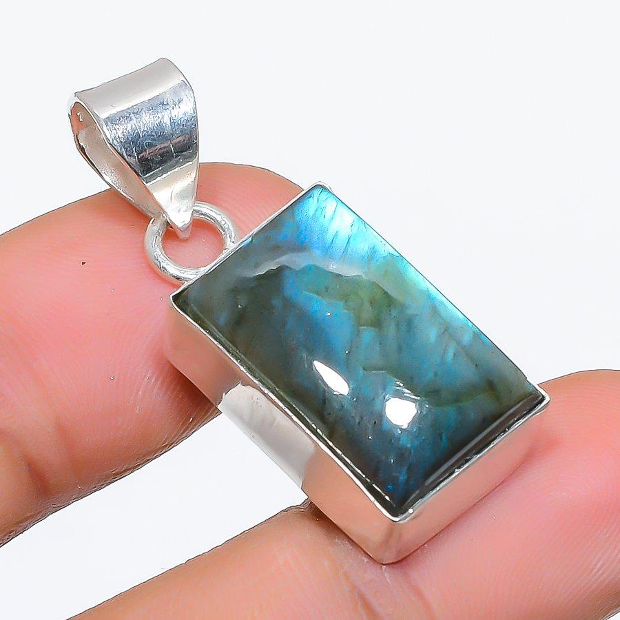 

Labradorite Gemstone Handmade 925 Sterling Silver Jewelry Pendant 1.38 SU-9866