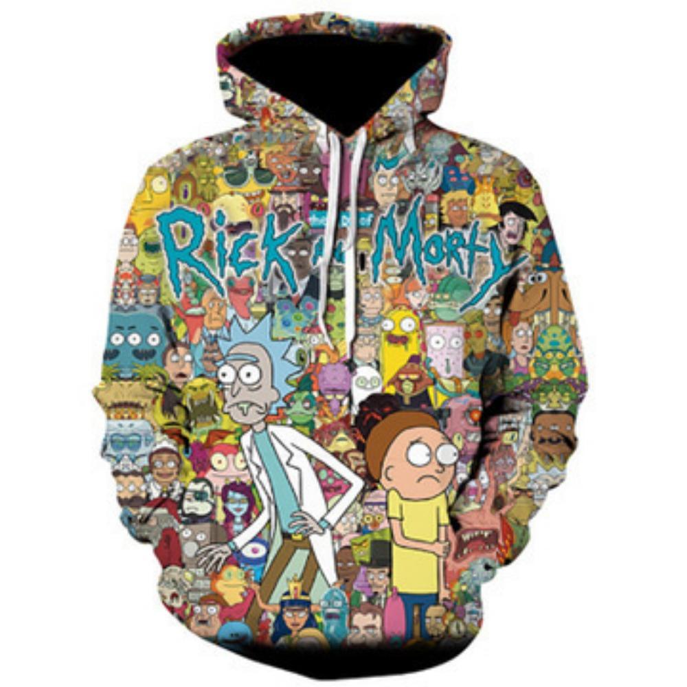 Cross Border Foreign Trade Rick and Morty Digital Printed Hoodie Hooded Men's Hoodie 3D Digital Printed Hoodie