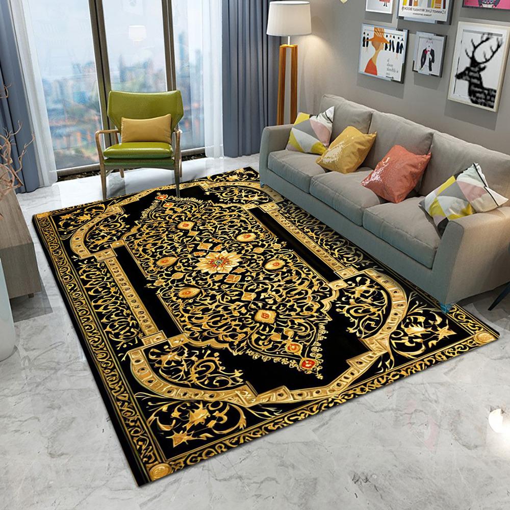 Retro European Persia Style Carpet Living Room Sofa Bedroom Study Kitchen Entrance Door Mat Non-slip Light Luxury Home Decor Rug
