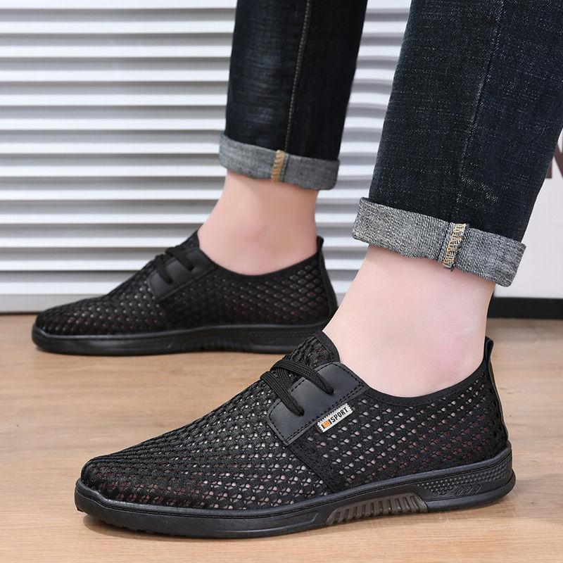 Ny ankomst Herre Fritidssko Sommer Nye Lette og Pustende Herre Sneakers Hul Myk Såle Sklisikker Tynn Sneakers