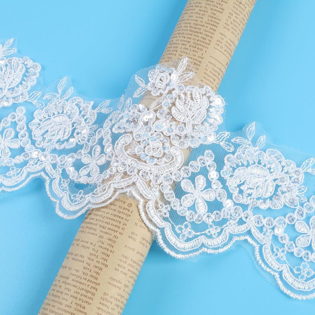 Clothing Accessories Wedding Dress Headgear Dress Children'S Dance Clothes Lace Lace Embroidery Car Bone Beads Three-In-One Lace