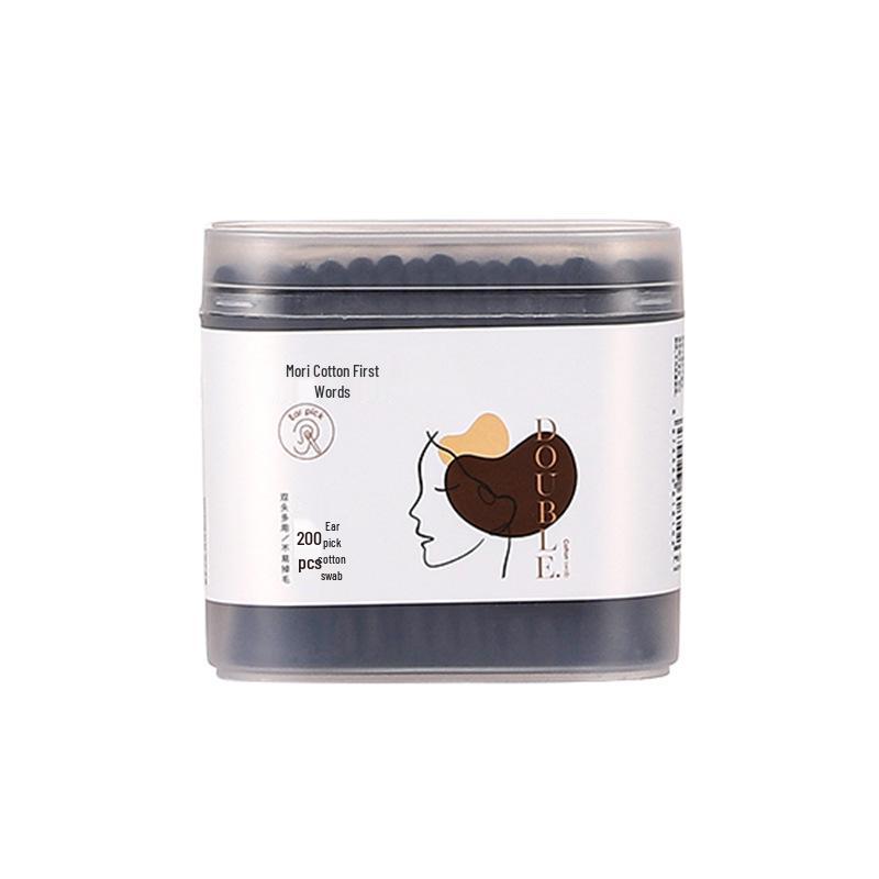 Black Spiral Cotton Swab Ear Pick for Ear Cleaning