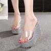Slippers Women's Summer 2025 New Versatile Outer Wear 13cm Thick Bottom Flower One-word Drag Korean Version Slope Heel Muffin Cool Slippers