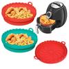 Foldable Silicone Air Fryer Liners, 2-Piece Set, 8-Inch (Red + Green)